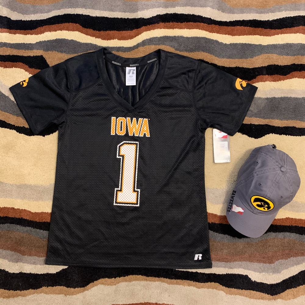 Russell Iowa Hawkeyes Hat & NWT Mesh Jersey in M